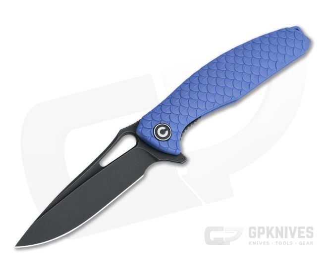CIVIVI Wyvern Black Stonewashed D2 Blue Scale FRN Liner Lock Flipper C902H - CV-C902H