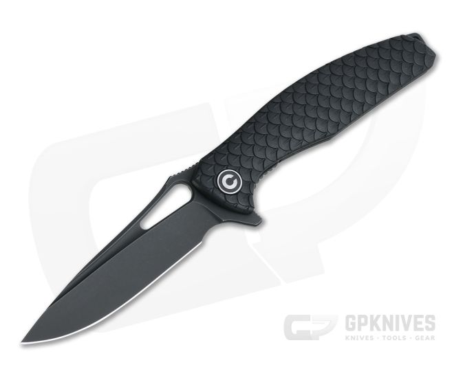CIVIVI Wyvern Black Stonewashed D2 Black Scale FRN Liner Lock Flipper C902I - CV-C902I