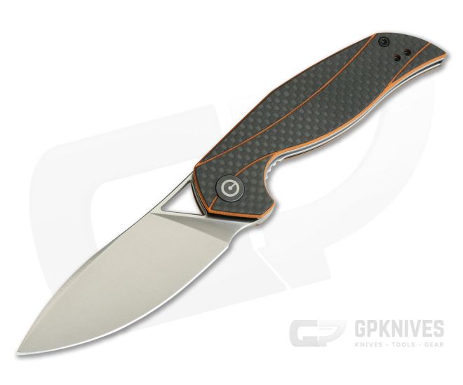 CIVIVI Anthropos Isham Orange G10 & Carbon Fiber Satin D2 Liner Lock Flipper C903A - CV-C903A