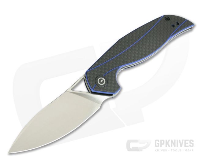 CIVIVI Anthropos Isham Blue G10 & Carbon Fiber Satin D2 Liner Lock Flipper C903B - CV-C903B