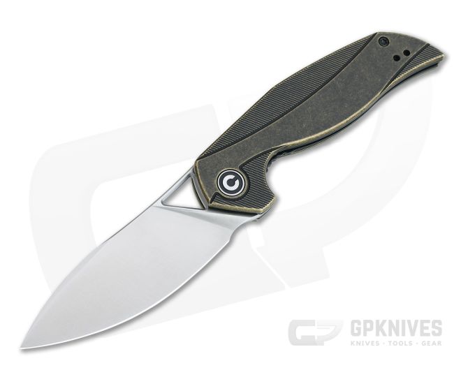 CIVIVI Anthropos Isham Black Stonewashed Brass Satin 154CM Liner Lock Flipper C903D - CV-C903D