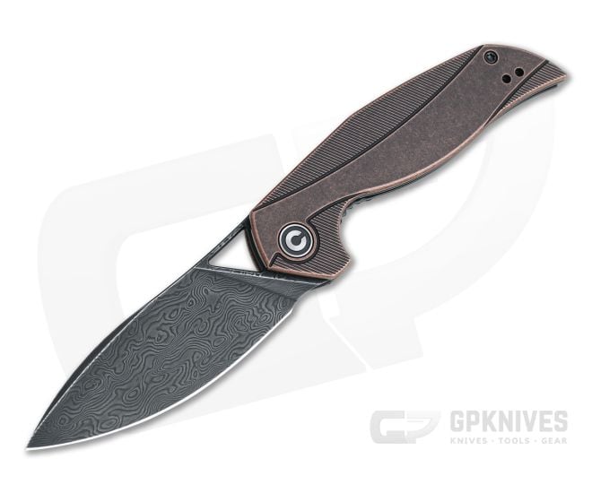 CIVIVI Anthropos Isham Black Stonewashed Copper Damascus Liner Lock Flipper C903DS-3 - CV-C903DS-3