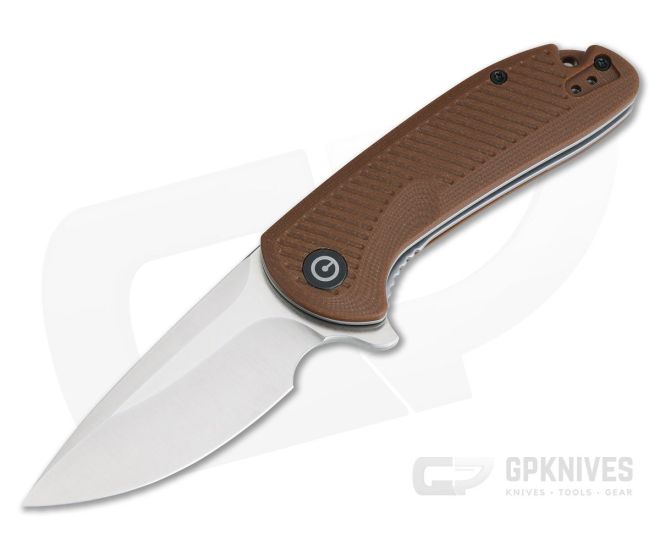 CIVIVI Durus C906B Brown G10 Satin D2 Liner Lock Flipper - CV-C906B