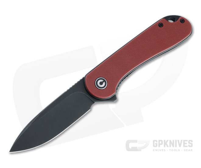 CIVIVI Elementum Black Stonewashed D2 Burgundy G10 Liner Lock Flipper C907A-1 - CV-C907A-1