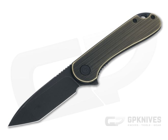 CIVIVI Elementum Tanto Black Brass Black Stonewashed D2 Liner Lock Flipper C907T-A - CV-C907T-A