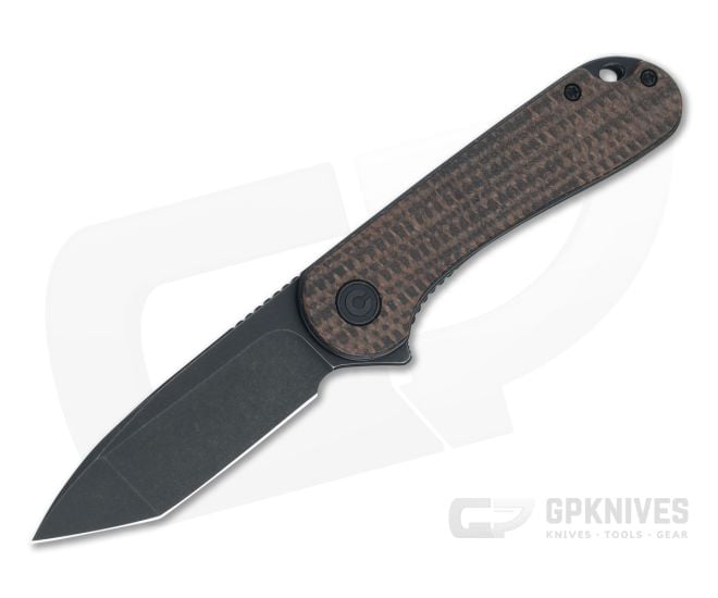 CIVIVI Elementum Tanto Dark Brown Matrix Micarta Black Stonewashed D2 Liner Lock Flipper C907T-C - CV-C907T-C