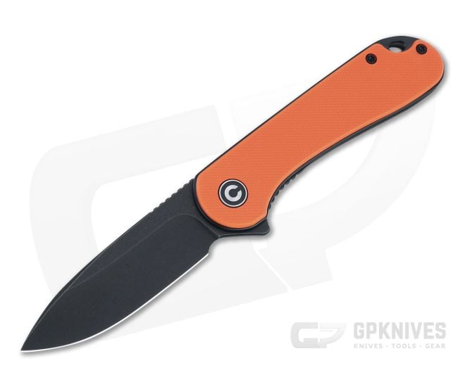 CIVIVI Elementum Orange G10 Black Stonewashed D2 Liner Lock Flipper C907Y - CV-C907Y