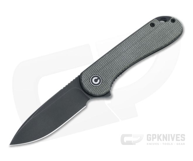 CIVIVI Elementum Black Stonewashed D2 Dark Green Micarta Liner Lock Flipper C907Z - CV-C907Z