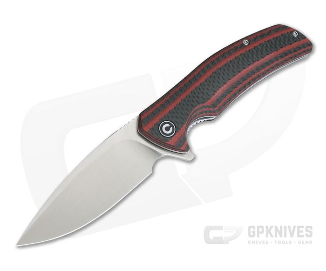 CIVIVI Incite C908C Red G10 Layered Carbon Fiber Satin D2 Liner Lock Flipper - CV-C908C