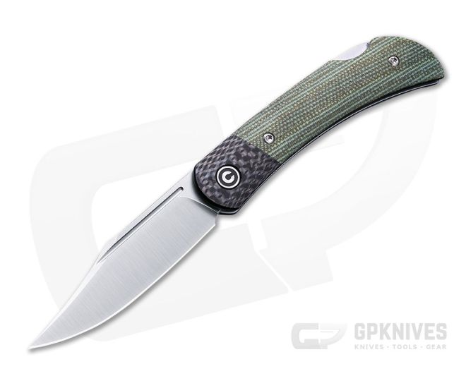 CIVIVI Rustic Gent C914B Green Canvas Micarta D2 Back Lock Folder - CV-C914B