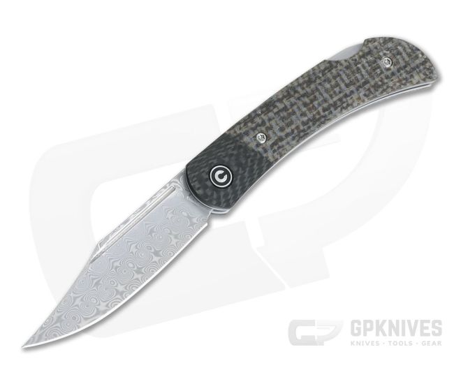 CIVIVI Rustic Gent Brown Matrix Micarta Damascus Back Lock Folder C914DS-2 - CV-C914DS-2