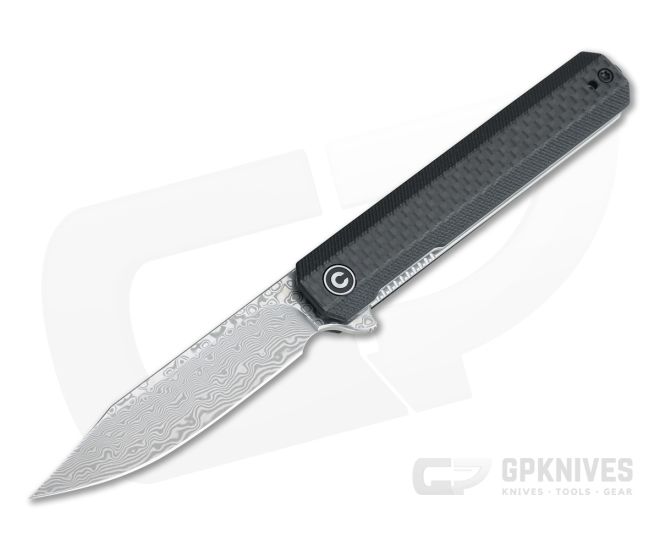 CIVIVI Chronic Damascus Carbon Fiber and Black G10 Liner Lock Flipper C917DS - CV-C917DS