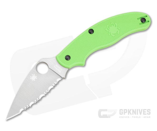 Spyderco UK Penknife Salt UKPK Serrated LC200N Green FRN Slip Joint Folder C94SGR - SP-C94SGR