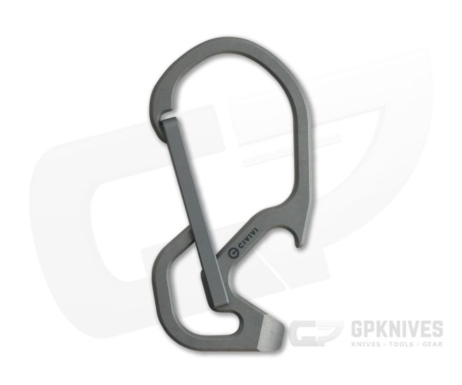 CIVIVI Click Gray Titanium Carabiner Key Ring Multi Tool CA-01A - CV-CA-01A