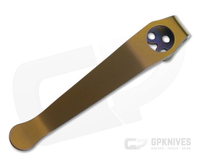 Lynch Northwest Spyderco Long Bronze Titanium Deep Carry Pocket Clip CL-SPY-LNG-ANO-BRZ - LNW-CL-SPY-LNG-ANO-BRZ
