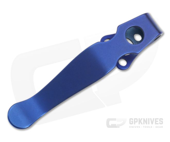 Lynch Northwest Spyderco Shaman Blue Titanium Deep Carry Pocket Clip CL-SPY-SHM-ANO-BLU - LNW-CL-SPY-SHM-ANO-BLU