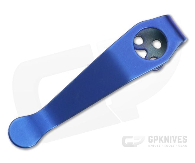 Lynch Northwest Spyderco Standard Blue Titanium Deep Carry Pocket Clip CL-SPY-STD-ANO-BLU - LNW-CL-SPY-STD-ANO-BLU