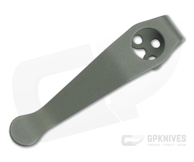 Lynch Northwest Spyderco Standard Sandwashed Titanium Deep Carry Pocket Clip CL-SPY-STD-SND - LNW-CL-SPY-STD-SND