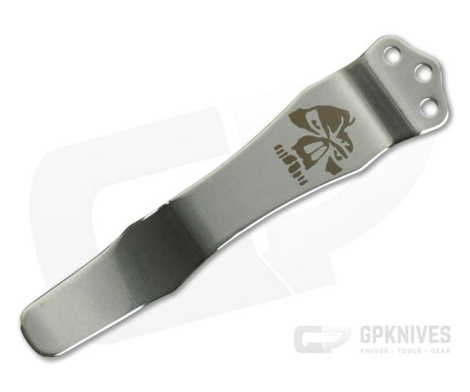 Emerson Knives Skull Logo Stainless Pocket Clip - EM-CLIP-004