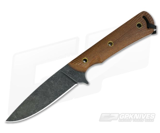 Smith & Sons Comanche Darkened D2 Natural Micarta Adventure Fixed Blade - SS-CM-MC-NA