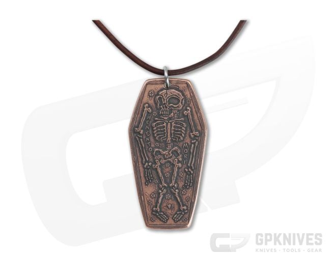 Shire Post Mint Memento Mori Coffin Coin Copper Necklace - SPM-COF-MEM-CO-P