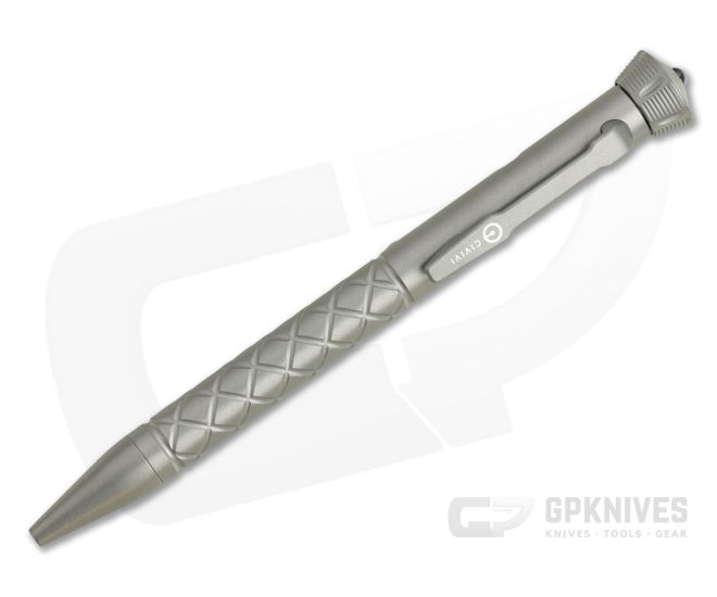CIVIVI Coronet Gray Titanium Bolt Action Pen CP-02A - CV-CP-02A