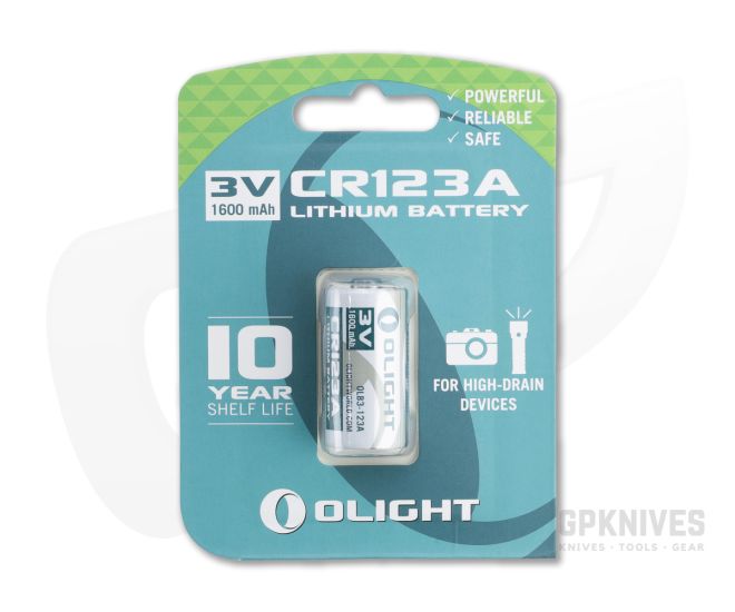 Olight CR123A 1600mAh 3V Lithium Button Top Battery - OL-CR123A