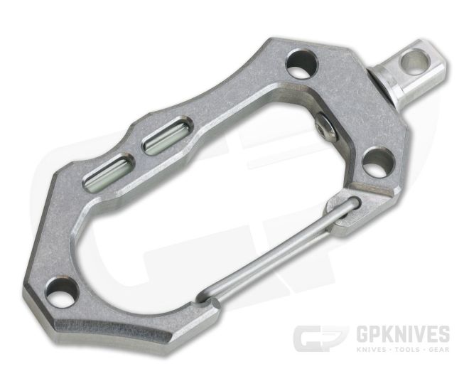 Tuff-Writer Tumbled Titanium Carabiner SS Swivel Green Glow Insert - TW-CRB-016