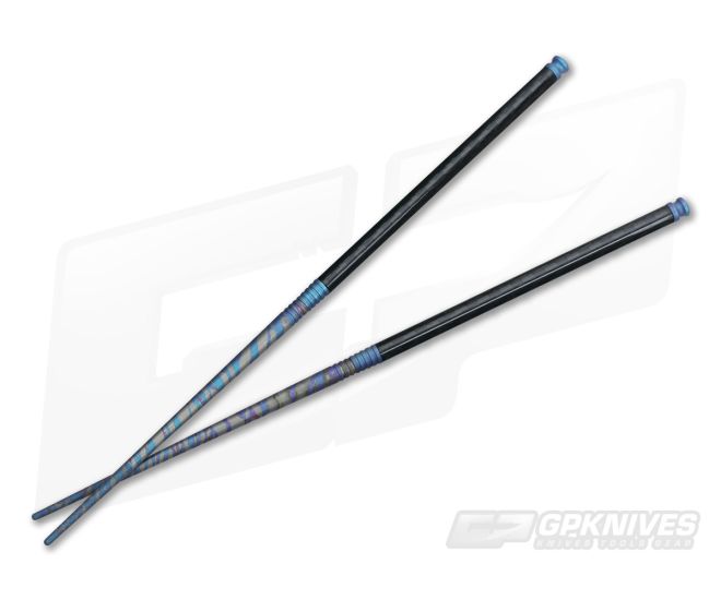 Spartan Chopstick Set Blue Multicolor Titanium & Carbon Fiber - SB-CSBM