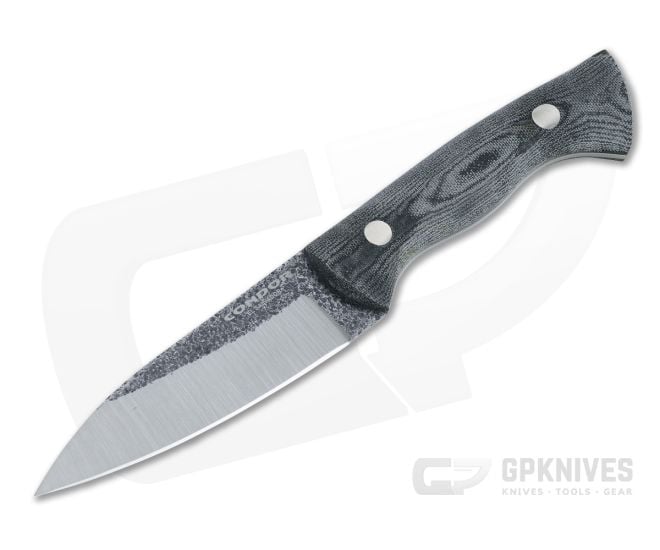 Condor Tool & Knife Bush Slicer Sidekick Black Canvas Micarta Fixed Blade Knife 3956-4.25HC - CTK-3956-4.25HC