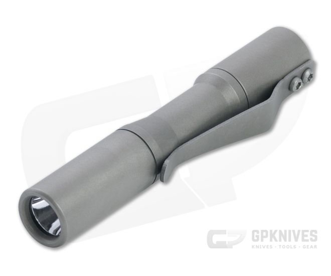 CWF Micro Click Stonewashed Titanium Click 4000k LED Custom Flashlight - CWF-CWF010