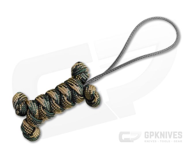 Backcountry Braids Dog Bone Paracord Lanyard - Woodland Camo - BCB-DOGBONE-WC