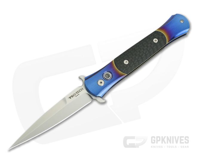 Protech Knives Don Titanium Custom Multi-Color Orange Peel with Carbon Fiber Inlay - PT-DON-TI
