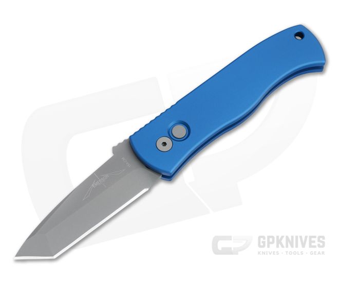 Protech Emerson CQC-7 Tanto Automatic Blasted 154CM Blue Folder E7T01-BLUE - PT-E7T01-BLUE