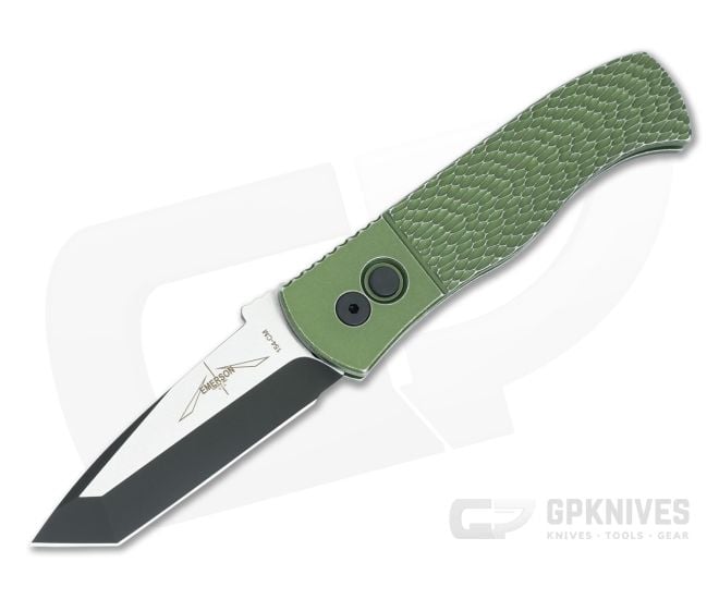 Protech Emerson CQC-7 Auto Green Battle Worn Jigged Handle - PT-E7T15-BW-GREEN