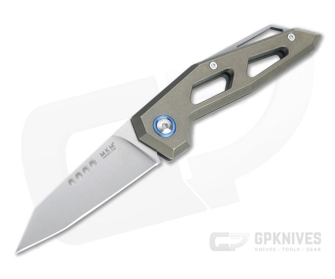 MKM Edge Reverse Tanto Satin M390 Stonewashed Bronze Titanium Slip Joint Folder EG-TBR - MKM-EG-TBR