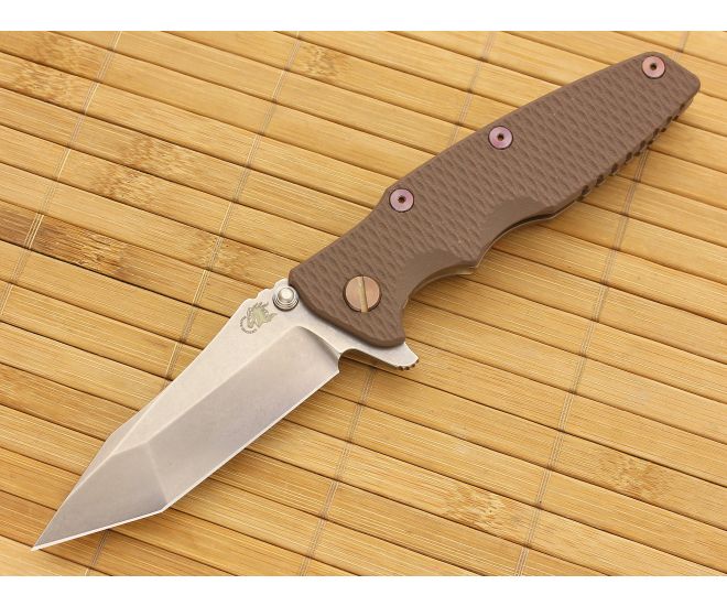 Hinderer Knives Eklipse 3.5" Tanto Flipper Dark Earth Battle Bronze Frame - HK-EKLIPSE-002