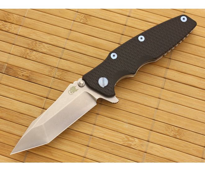 Hinderer Knives Eklipse 3.5" Tanto Flipper Black Blue Standoffs - HK-EKLIPSE-006