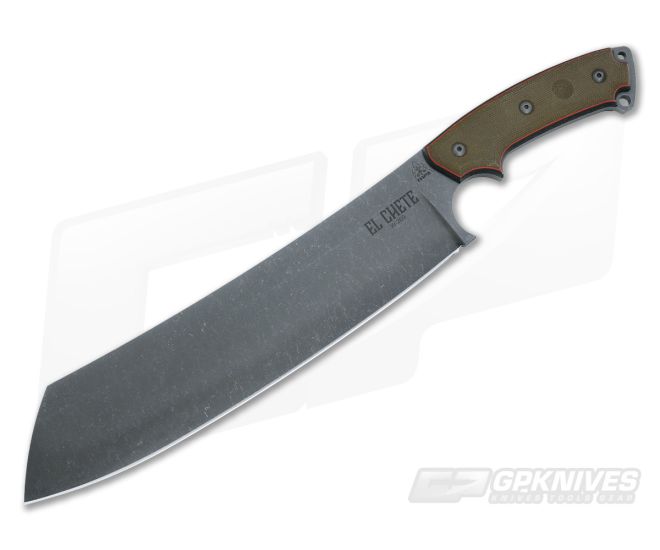 TOPS El Chete Chopper Midnight Bronze 1095 Canvas Micarta Spring Clip Fixed Blade ELCH-03 - TP-ELCH-03