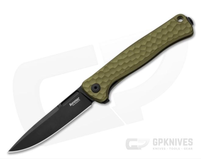 LionSteel Emmet Green Aluminum Black PVD Blade - LS-EM01A-GB