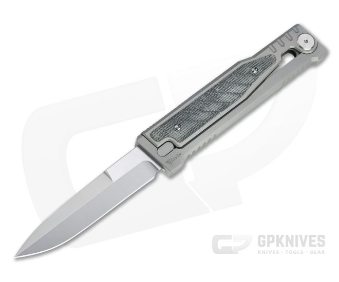Reate EXO Exoskeleton Design Double Edge Elmax Black Micarta Manual OTF Knife - RK-EXO-DE-BLKM