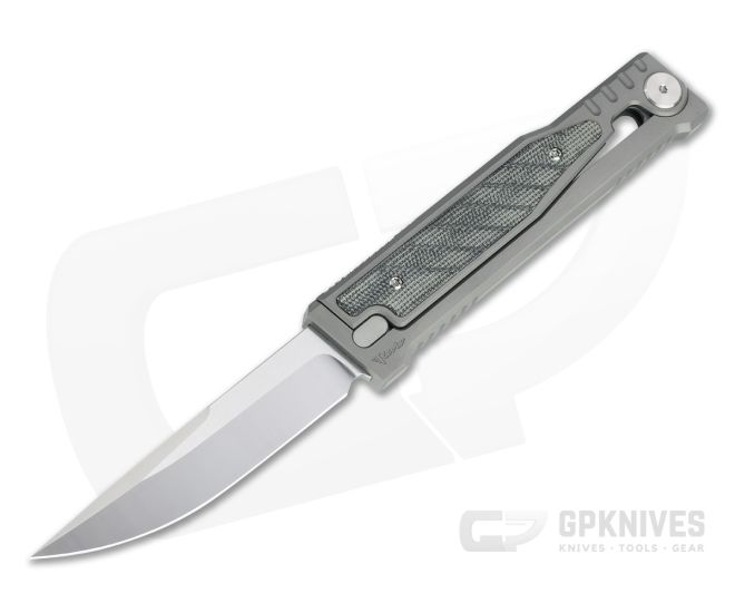 Reate EXO Exoskeleton Design Drop Point Elmax Black Micarta Manual OTF Knife - RK-EXO-DP-BLKM