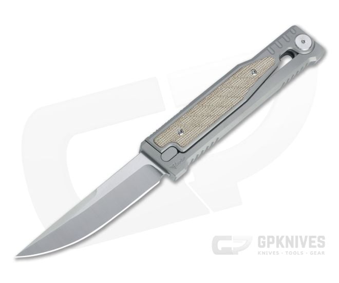 Reate EXO Exoskeleton Design Drop Point Elmax Brown Micarta Manual OTF Knife - RK-EXO-DP-BM