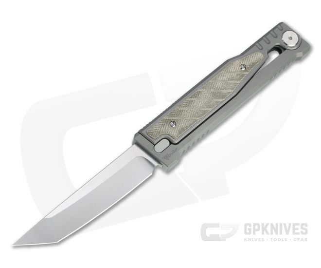 Reate EXO Exoskeleton Design Tanto Point Elmax Green Micarta Manual OTF Knife - RK-EXO-TP-GM