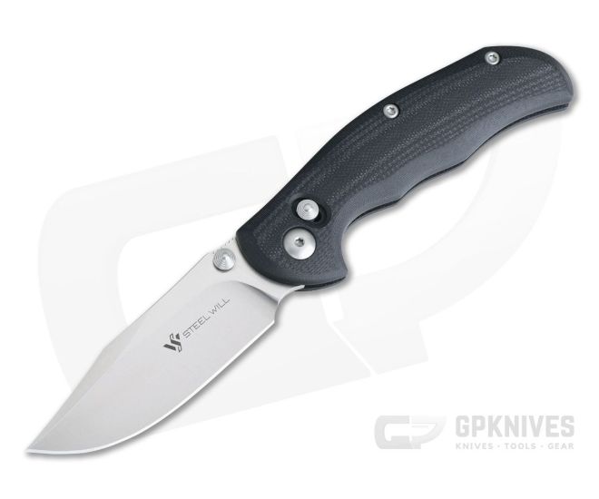 Steel Will Tasso Mini Ant-Lock Black G10 Satin M390 Folder F12M-02 - SW-F12M-02