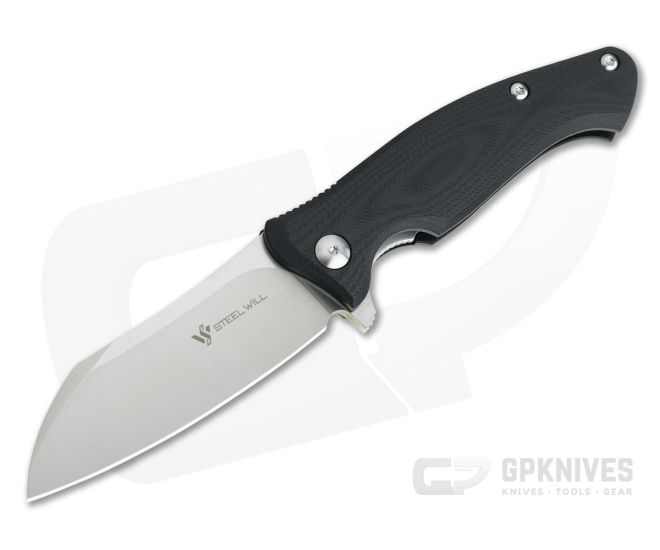 Steel Will Nutcracker Satin N690Co Black G10 Flipper F24-10 - SW-F24-10