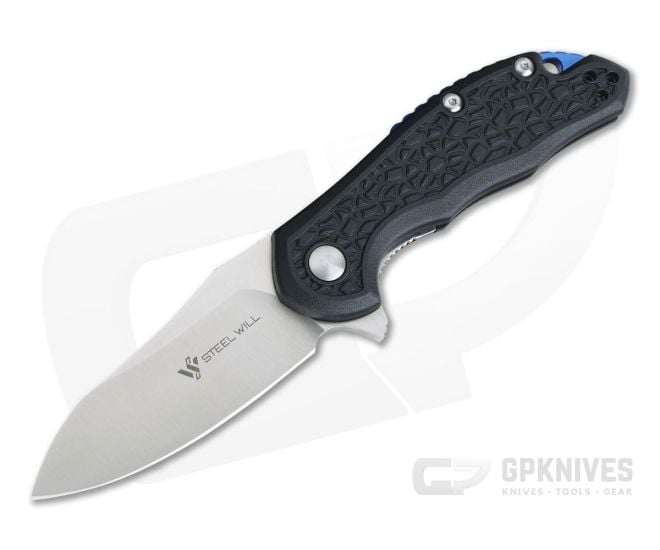 Steel Will Modus Mini Satin D2 Flipper Black FRN F25M-11 - SW-F25M-11