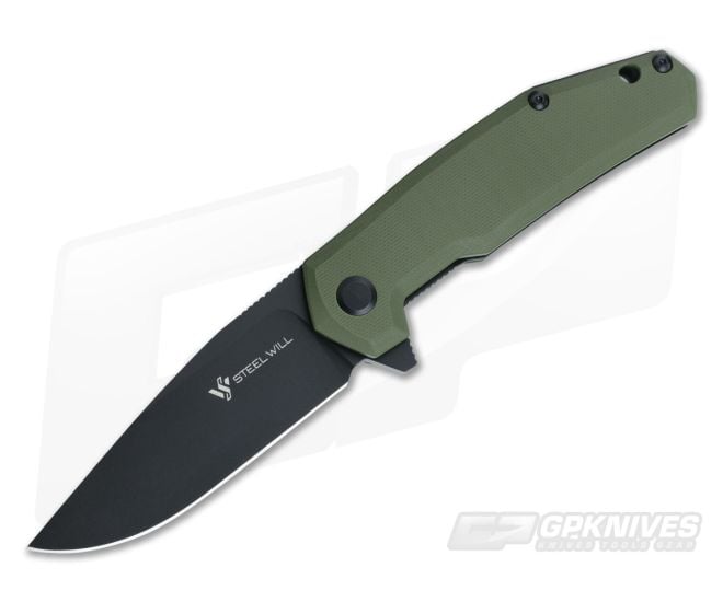 Steel Will Tenet D2 OD Green G10 Liner Lock Flipper F30-33 - SW-F30-33
