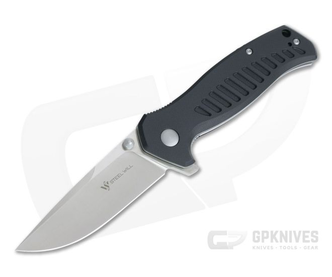 Steel Will Barghest Mini Satin D2 Black G10 Tactical Liner Lock Flipper F37M-01 - SW-F37M-01