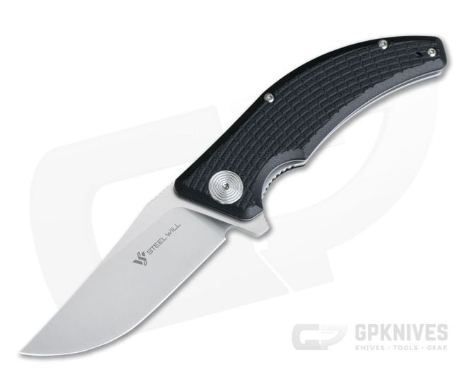 Steel Will Sargas Satin D2 Black G10 Liner Lock Flipper F60-10 - SW-F60-10